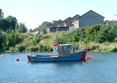 Boat on the Taff near Grangetown