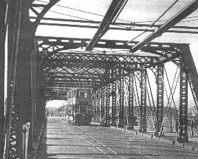 A trolley bus over the old Clarence Bridge into Grangetown - one of the images in the film